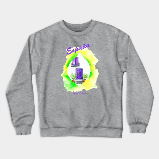 Espana Lavender Doorway & Lemon Trees Crewneck Sweatshirt by Lavender and Lemons